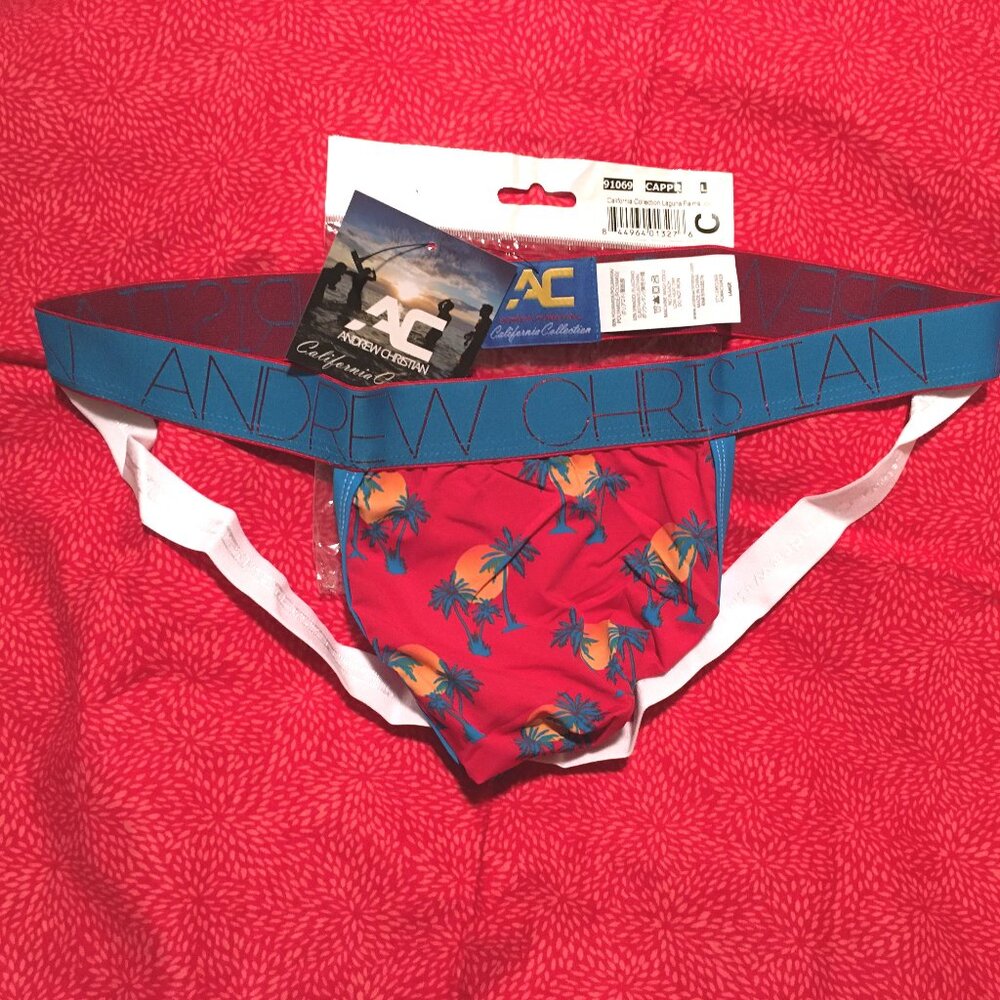 Andrew Christian California Collection Laguna Palms Jock Size LARGE🆕🩲🌟